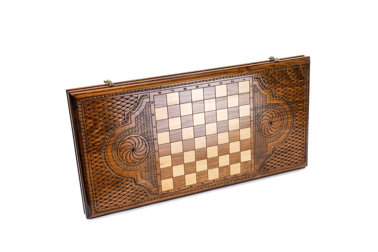 Hand Made Wooden Backgammon Pomegranate tree 24&quot; x 12&quot;
