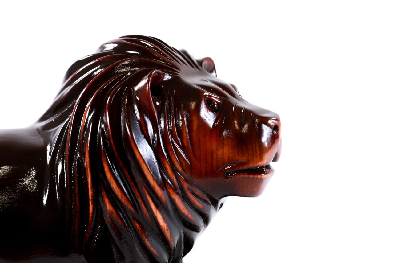 Hand Made Wooden Souvenir Lion