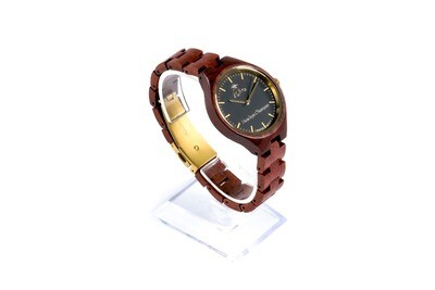 wooden wrist watch- Red