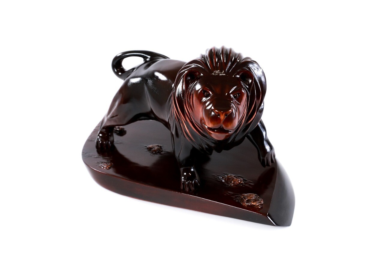 Hand Made Wooden Souvenir Lion