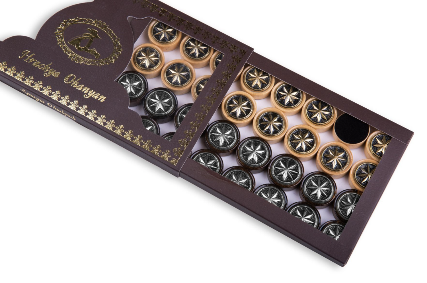 Backgammon pieces an Octagram - an eight-pointed star