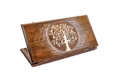 Hand Made Wooden Backgammon Pomegranate tree 24" x 12"