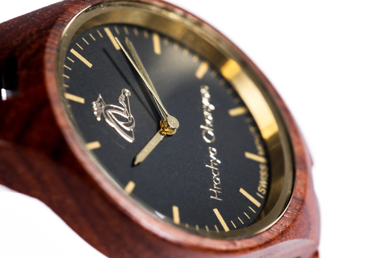 wooden wrist watch- Red