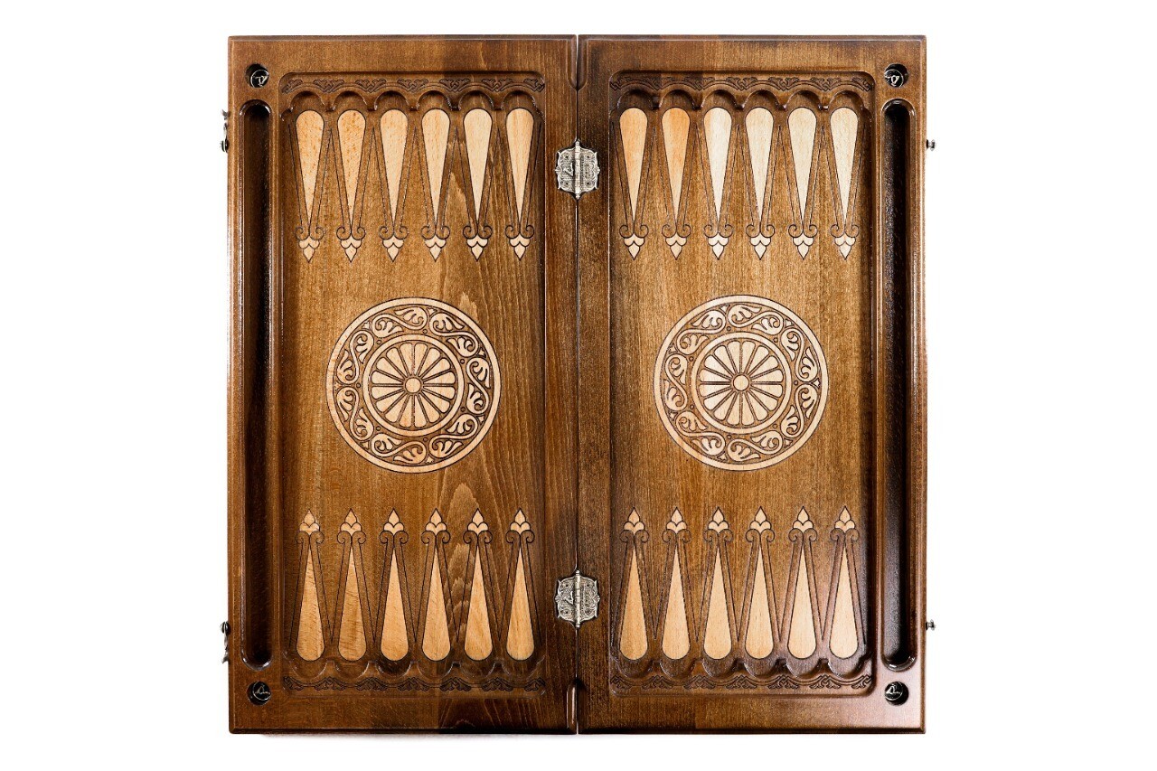 Hand Made Wooden Backgammon Pomegranate tree 24&quot; x 12&quot;