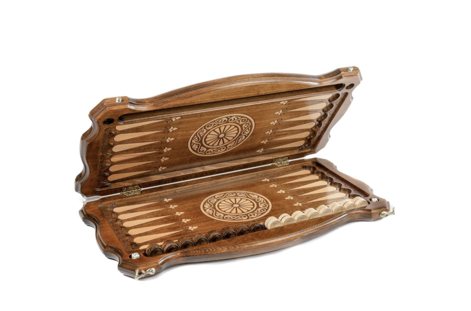 Coat of Arms of Uzbekistan backgammon with copyrighted contour outline 24&quot; x 12&quot;