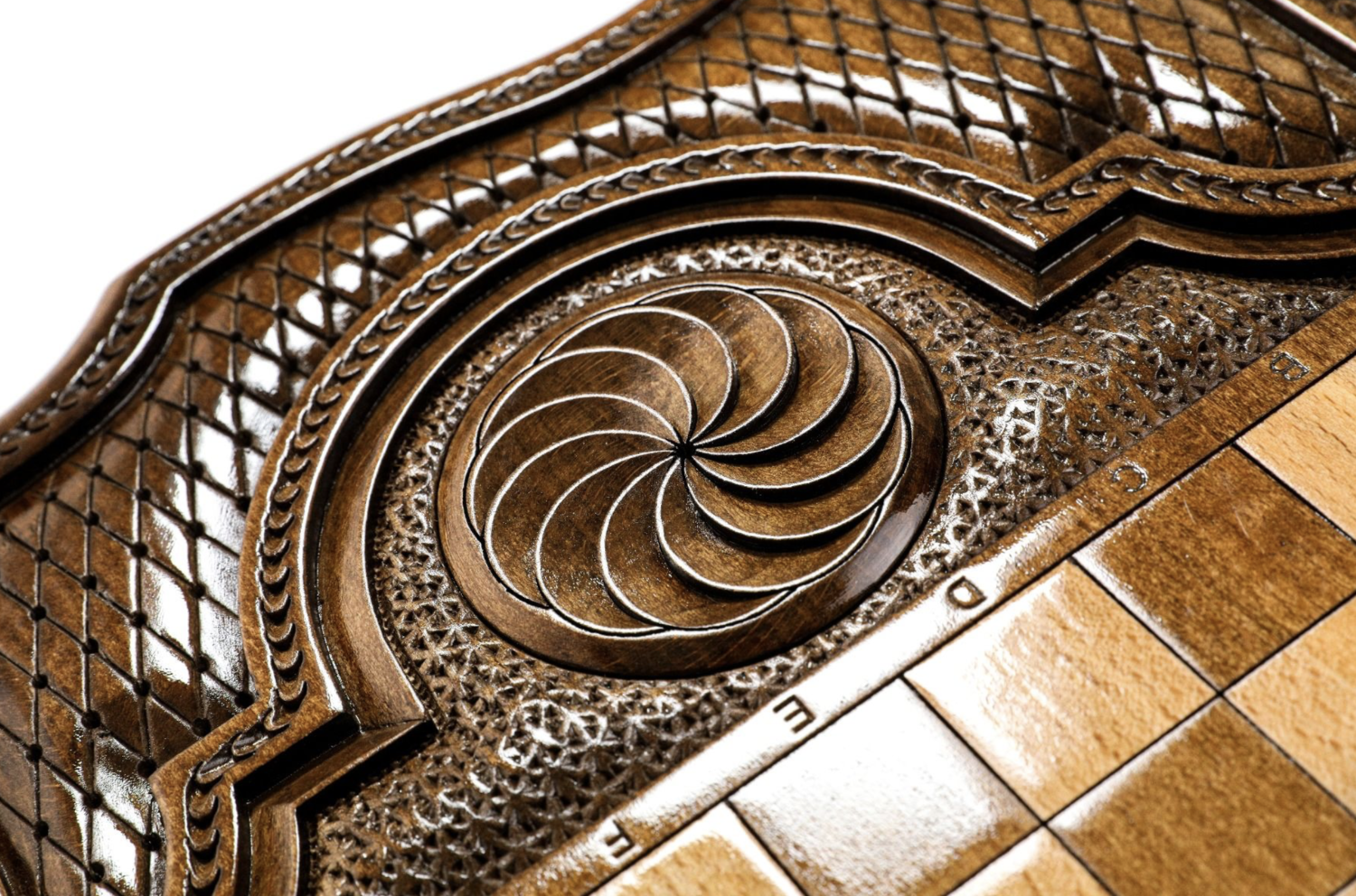 Coat of Arms of Uzbekistan backgammon with copyrighted contour outline 24&quot; x 12&quot;