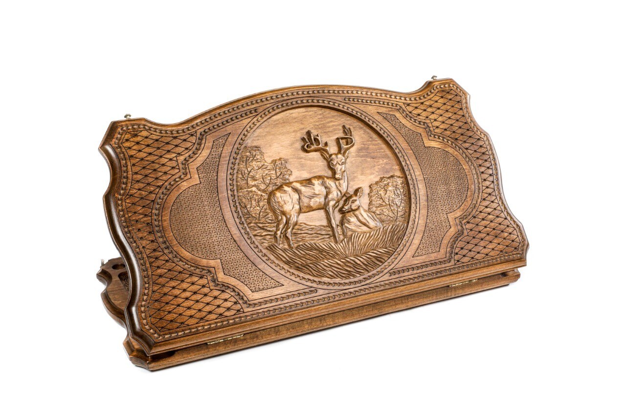 Backgammon Deer with copyrighted contour outline 24&quot; x 12&quot;