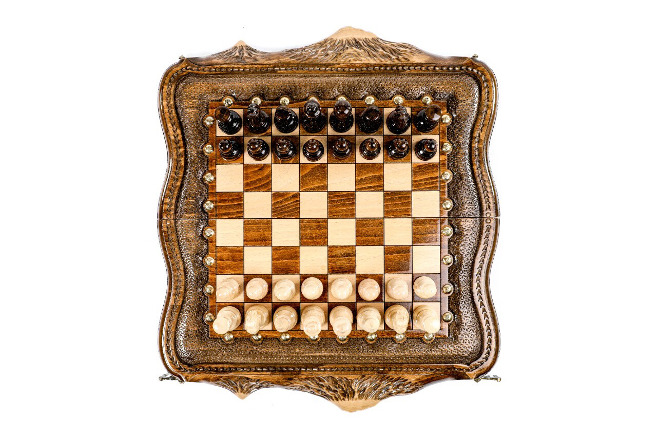 Chess-backgammon with copyrighted Mount Ararat outline 40/40/3cm