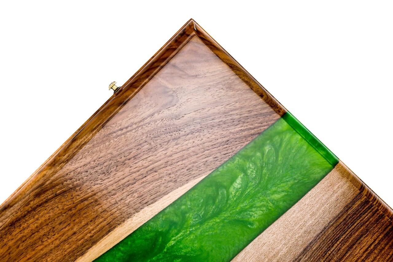 River- epoxy backgammon two-sided classic 24&quot; x12&quot;