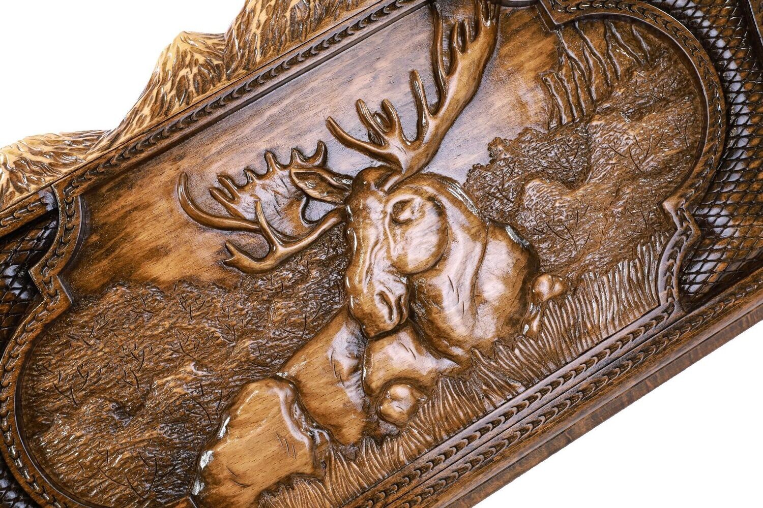 Bear and Deer backgammon two-sided with the contour of mountains