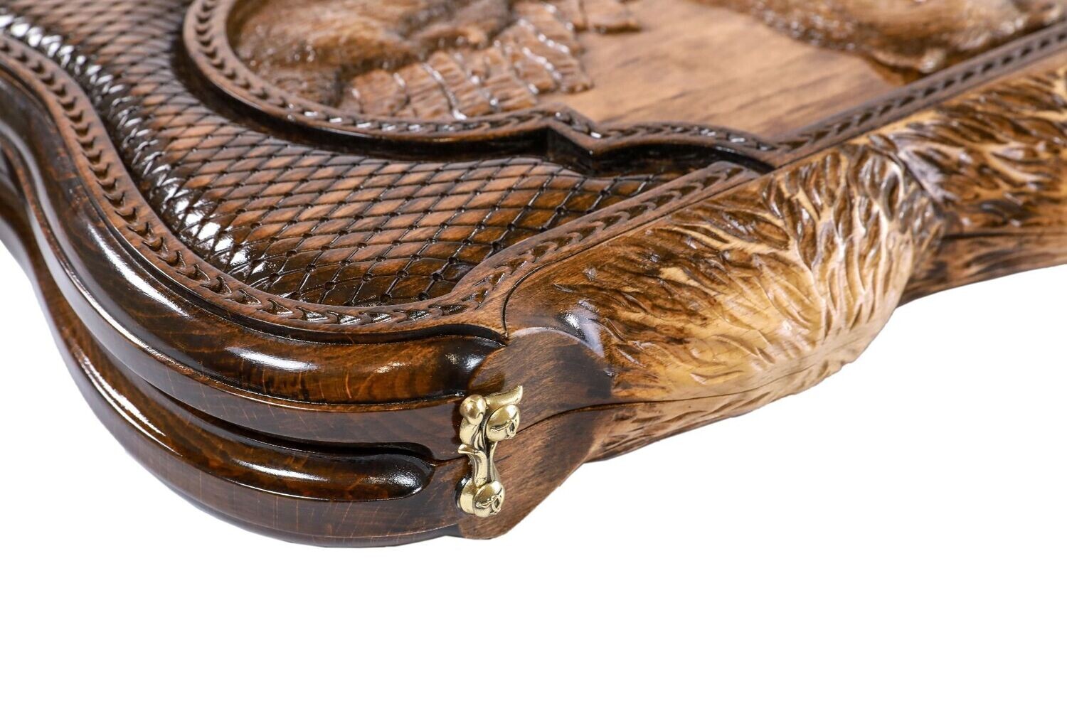Bear and Deer backgammon two-sided with the contour of mountains