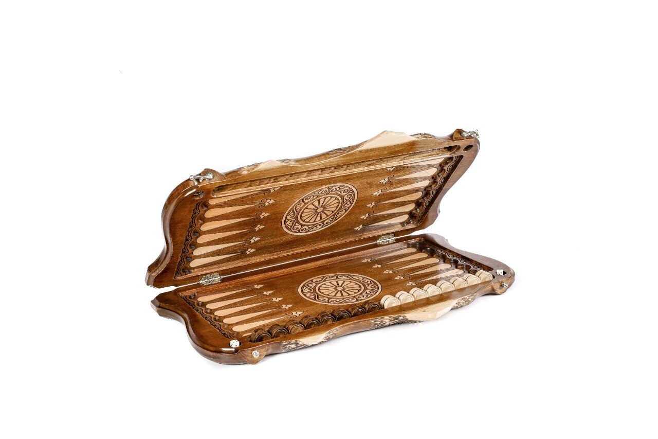 Ornamental motif Backgammon with copyrighted Mount Ararat outline