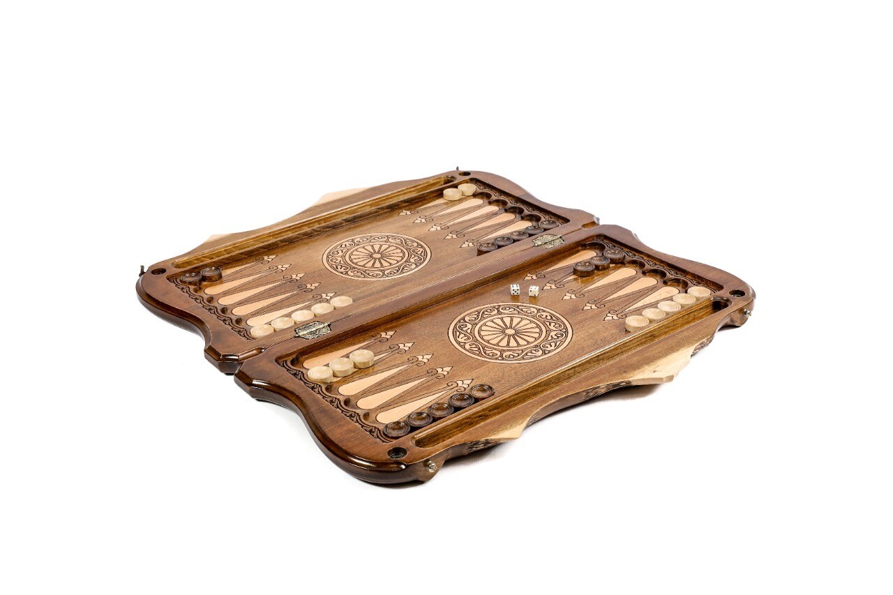 Ornamental motif Backgammon with copyrighted Mount Ararat outline