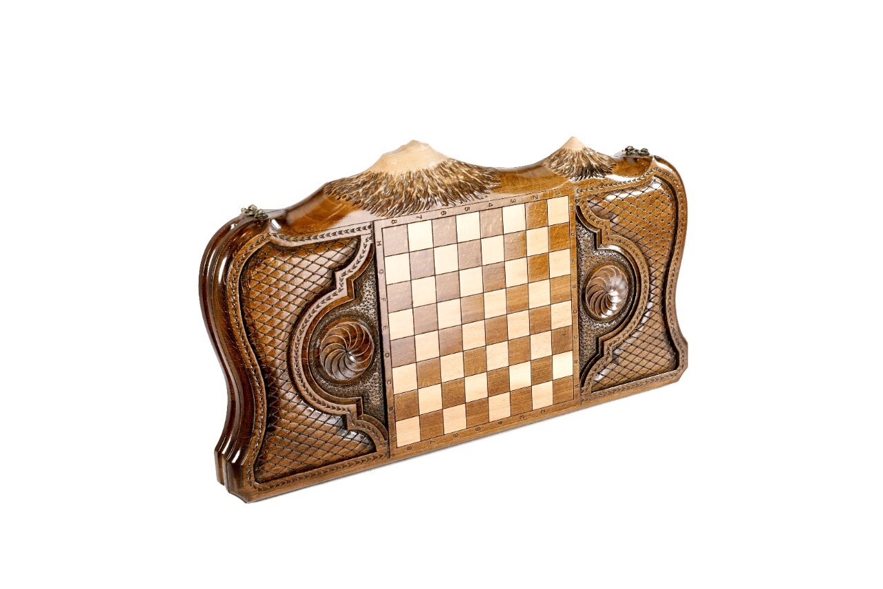 Ornamental motif Backgammon with copyrighted Mount Ararat outline