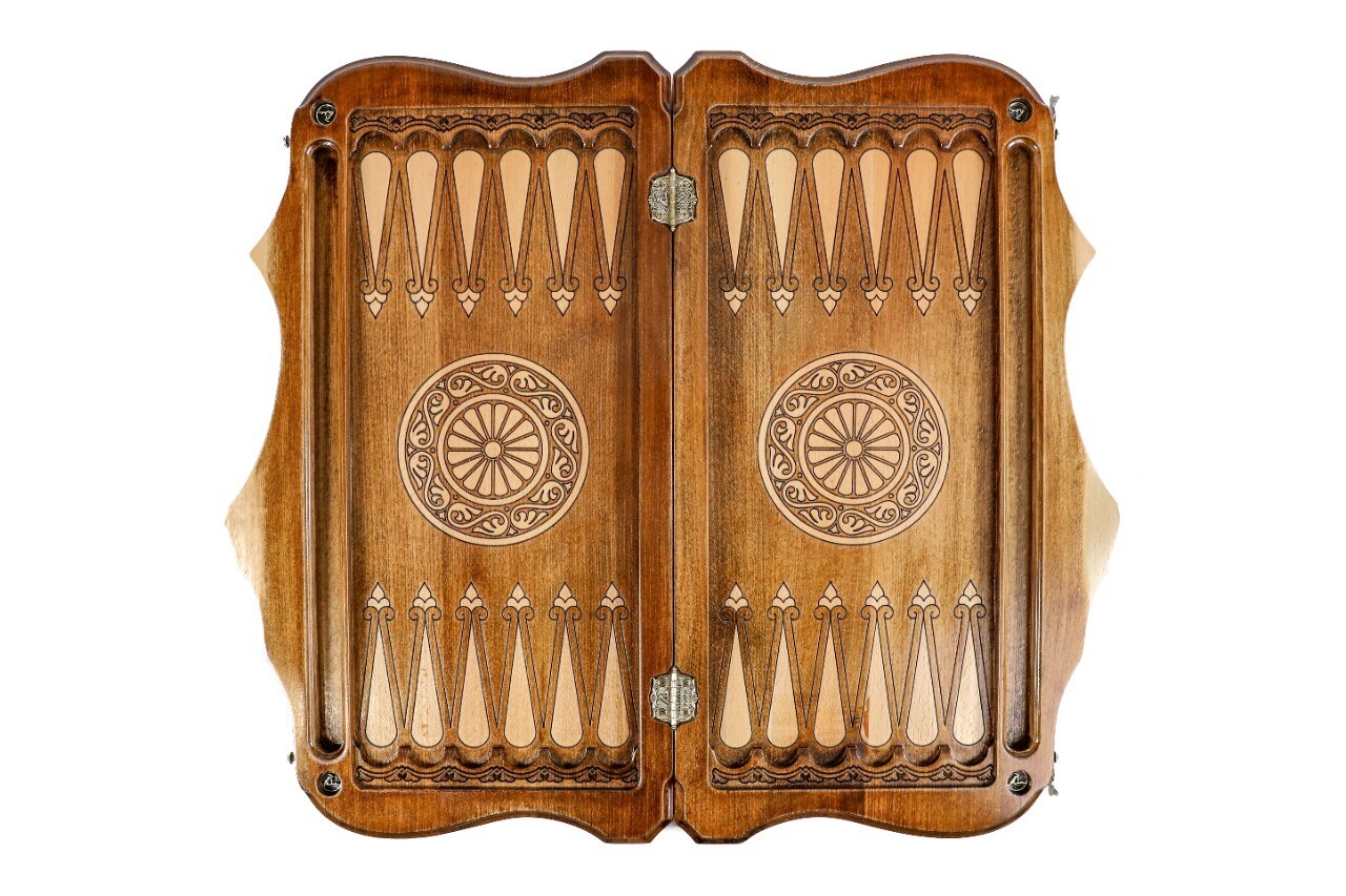 Ornamental motif Backgammon with copyrighted Mount Ararat outline