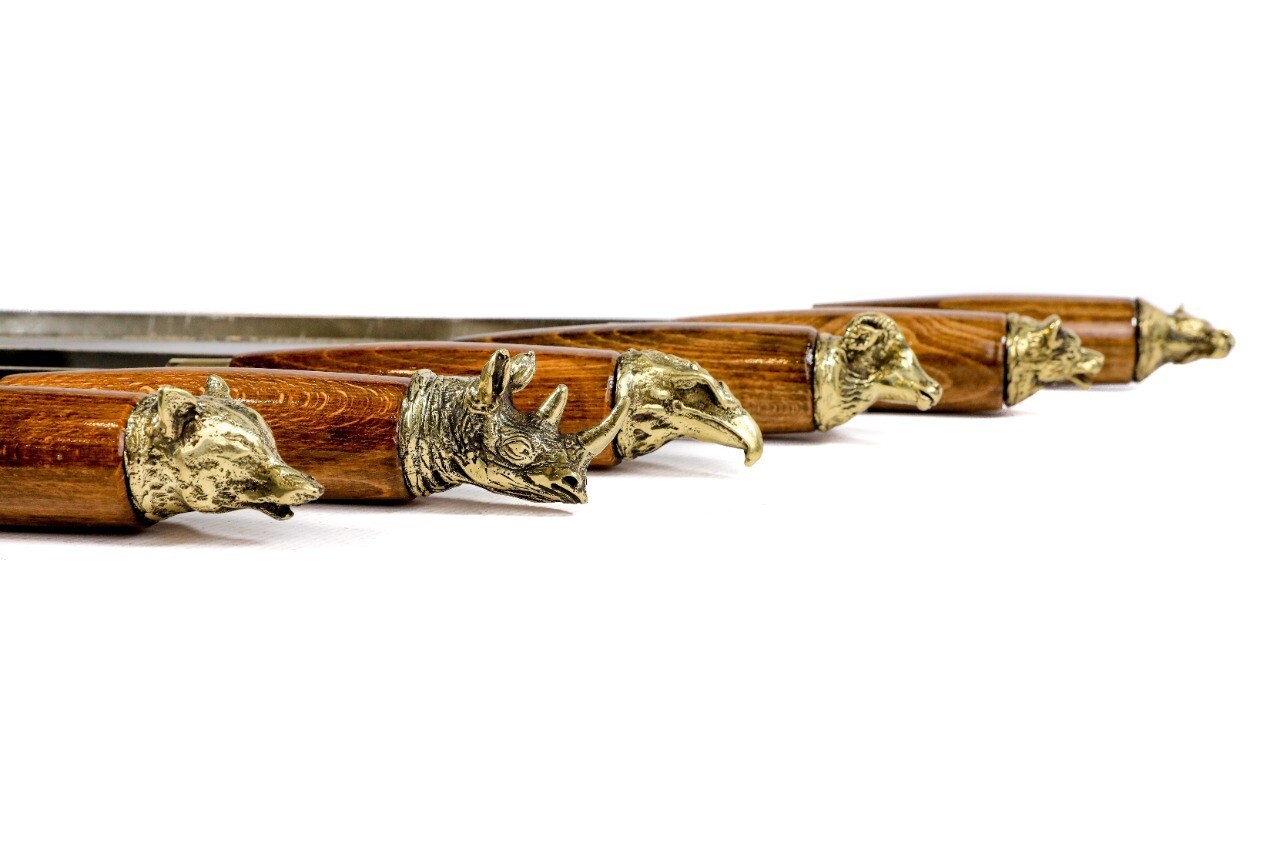 Barbecue Skewers Animal Brass Head
