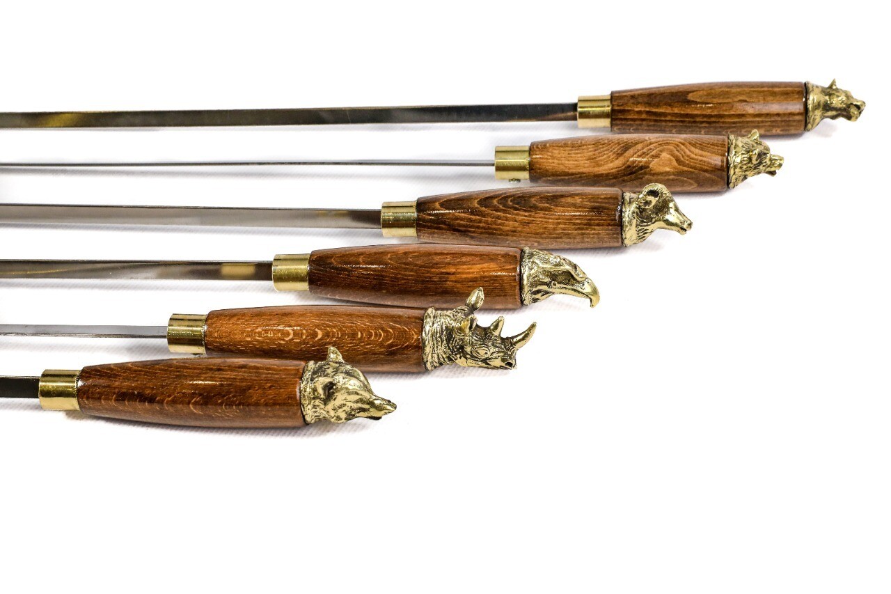 Barbecue Skewers Animal Brass Head