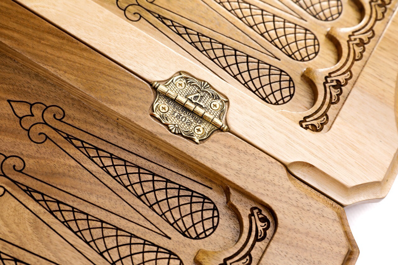 World map backgammon with copyrighted Mount Ararat outline 24&quot;x12&quot;x2&quot;