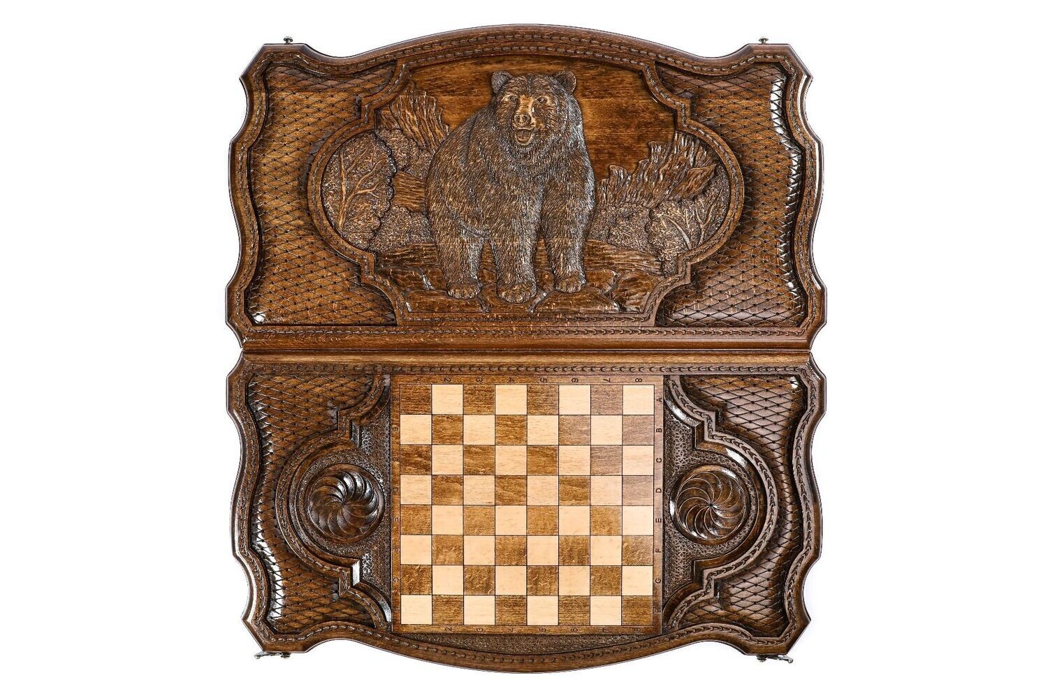 Bear backgammon with copyrighted contour outline 24x12&quot;x2&quot;