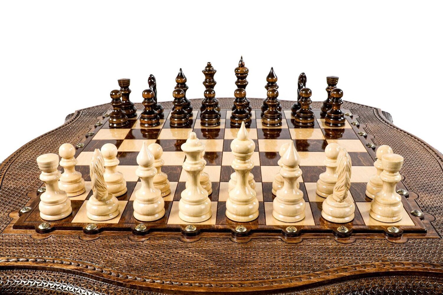 Table Chess with copyrighted contour outline 24x24x24&quot;