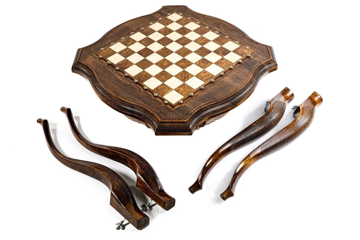 Table Chess with copyrighted contour outline 24x24x24&quot;