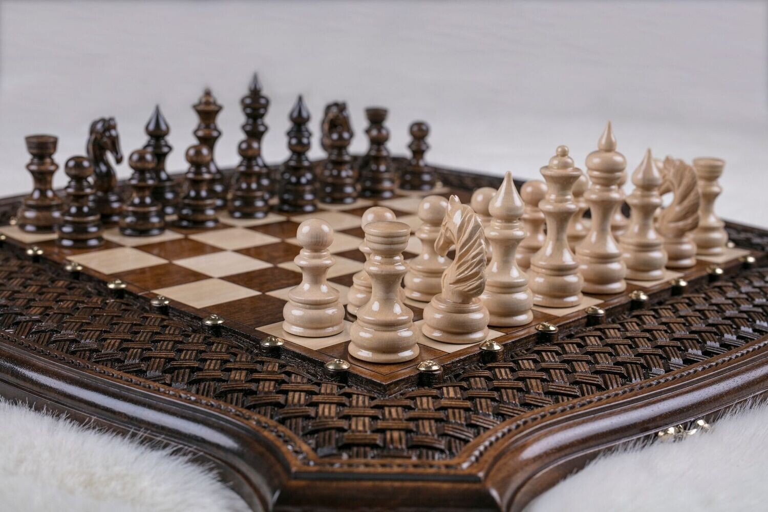 Chess-backgammon classic Eternity with patterns 24x24x2&quot;