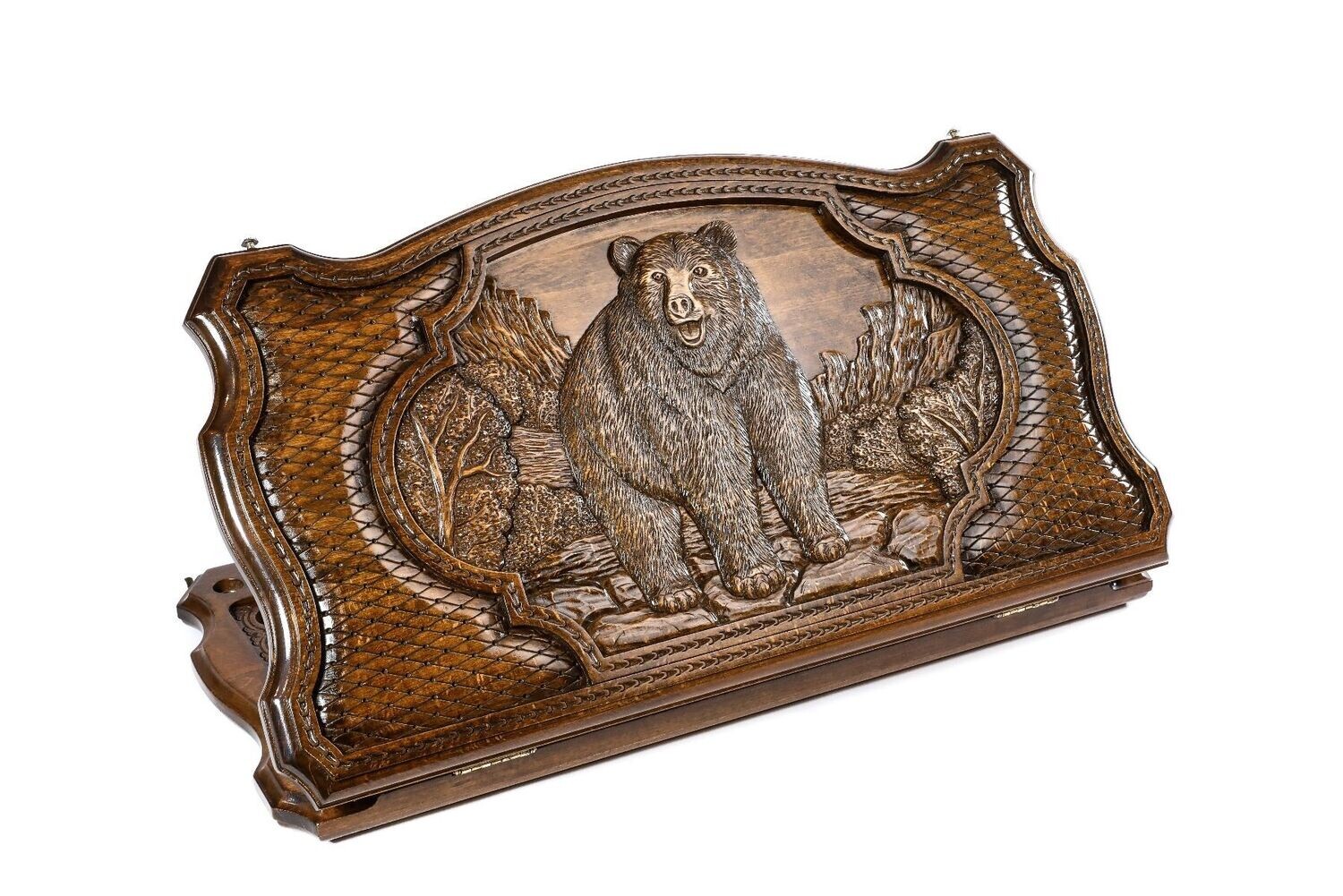 Bear backgammon with copyrighted contour outline 24x12&quot;x2&quot;