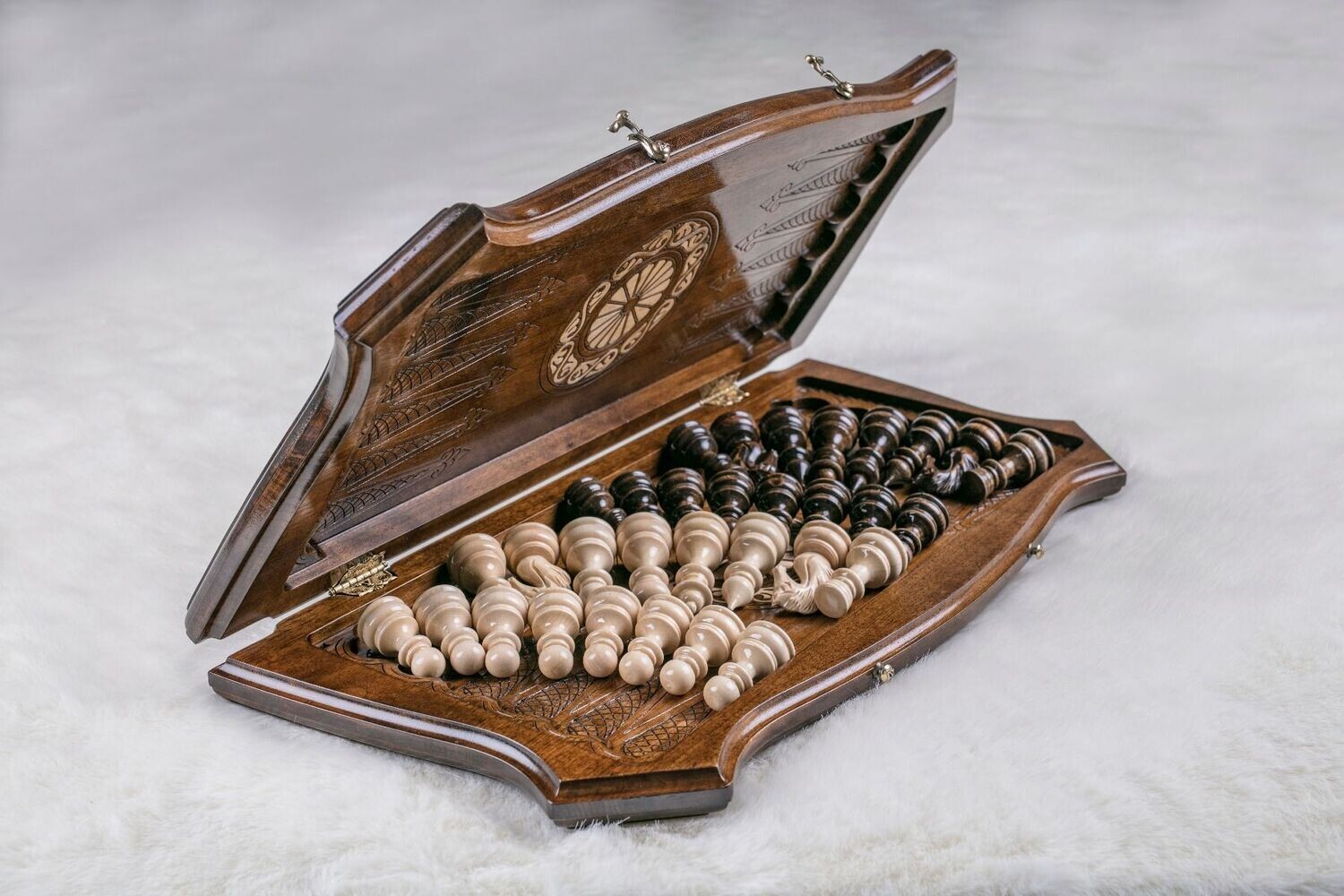 Chess-backgammon classic Eternity with patterns 24x24x2&quot;