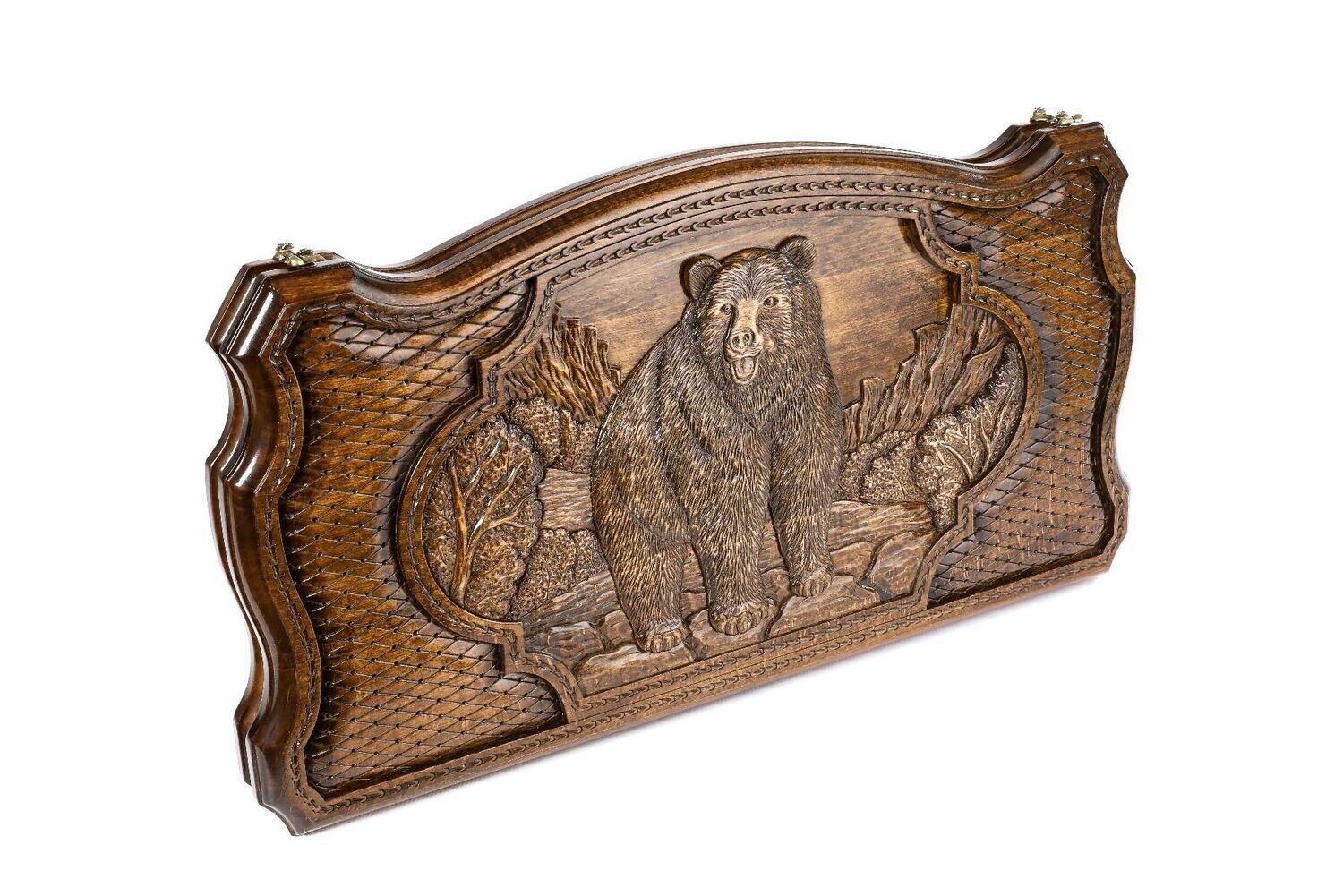 Bear backgammon with copyrighted contour outline 24x12&quot;x2&quot;