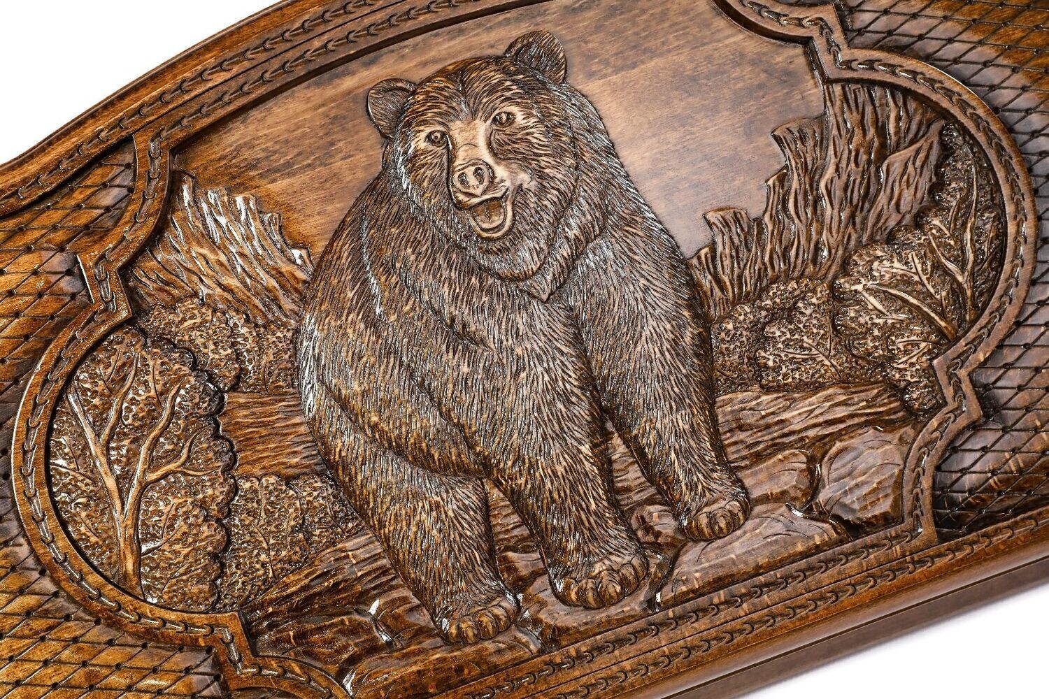 Bear backgammon with copyrighted contour outline 24x12&quot;x2&quot;
