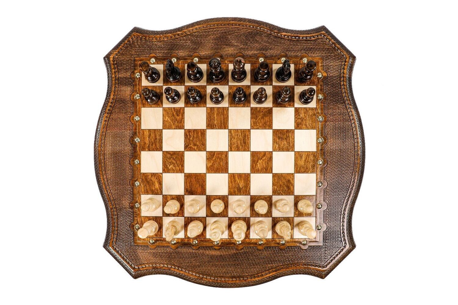 Table Chess with copyrighted contour outline 24x24x24&quot;