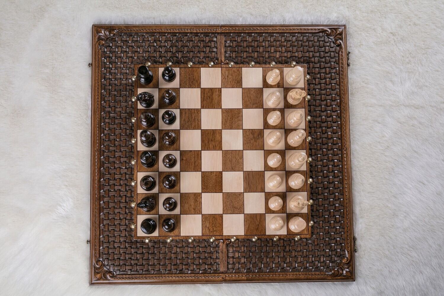 Chess-backgammon classic Eternity with patterns 24x24x2&quot;