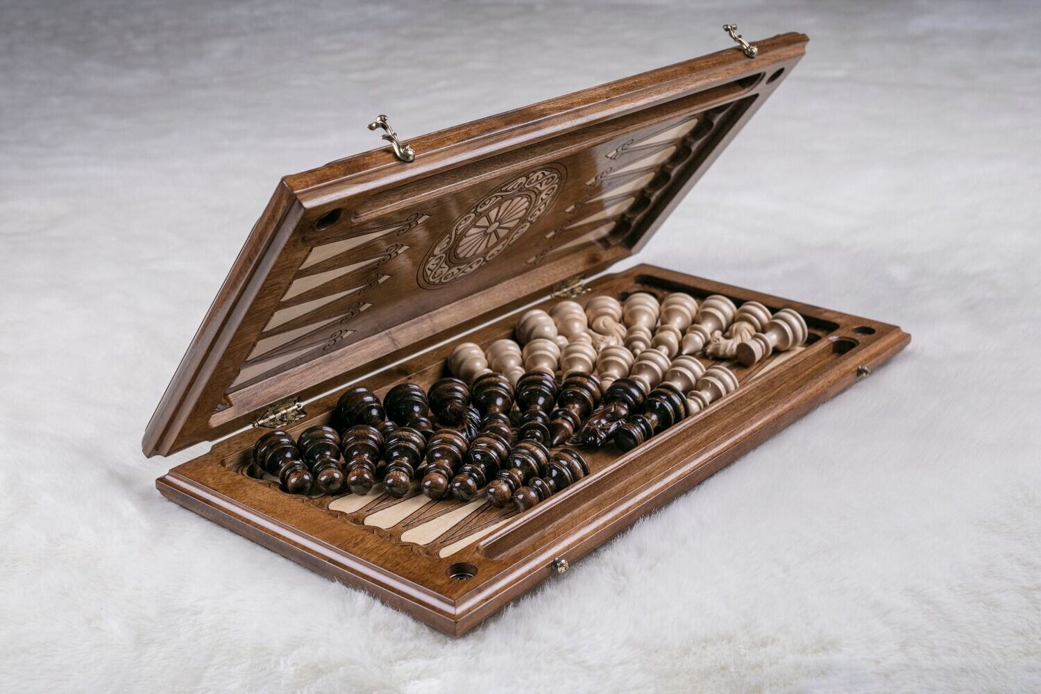 Chess-backgammon classic Eternity with patterns 24x24x2&quot;