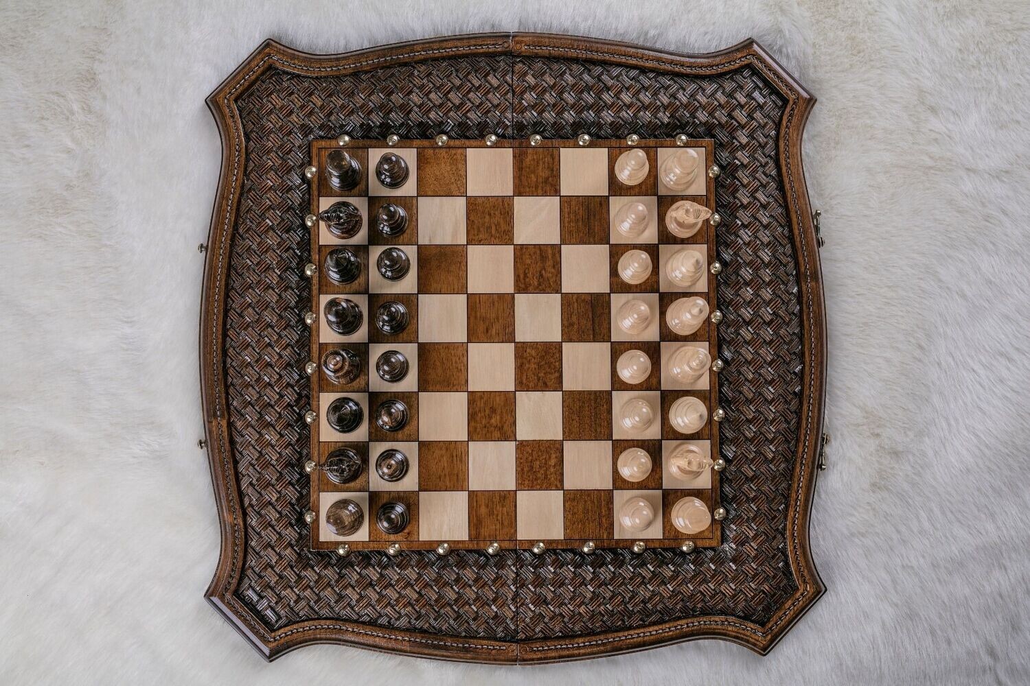 Chess-backgammon classic Eternity with patterns 24x24x2&quot;