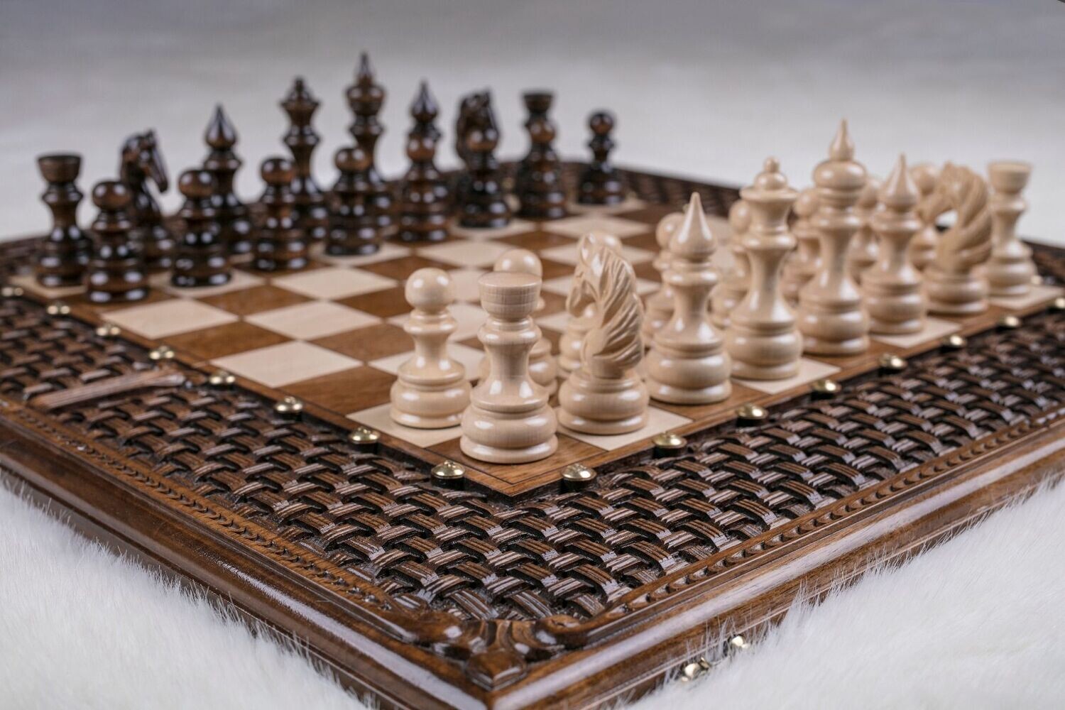 Chess-backgammon classic Eternity with patterns 24x24x2&quot;