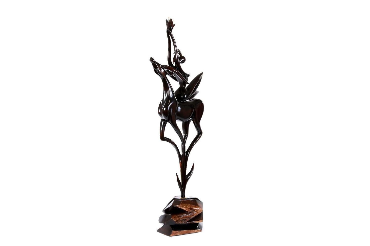 Girl with Antelope sculpture 24/13/73 cm
