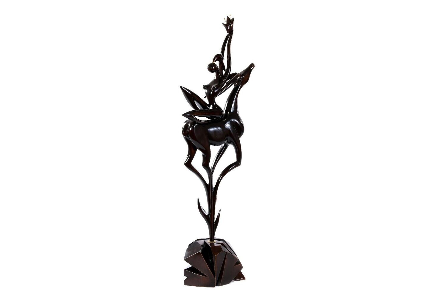 Girl with Antelope sculpture 24/13/73 cm
