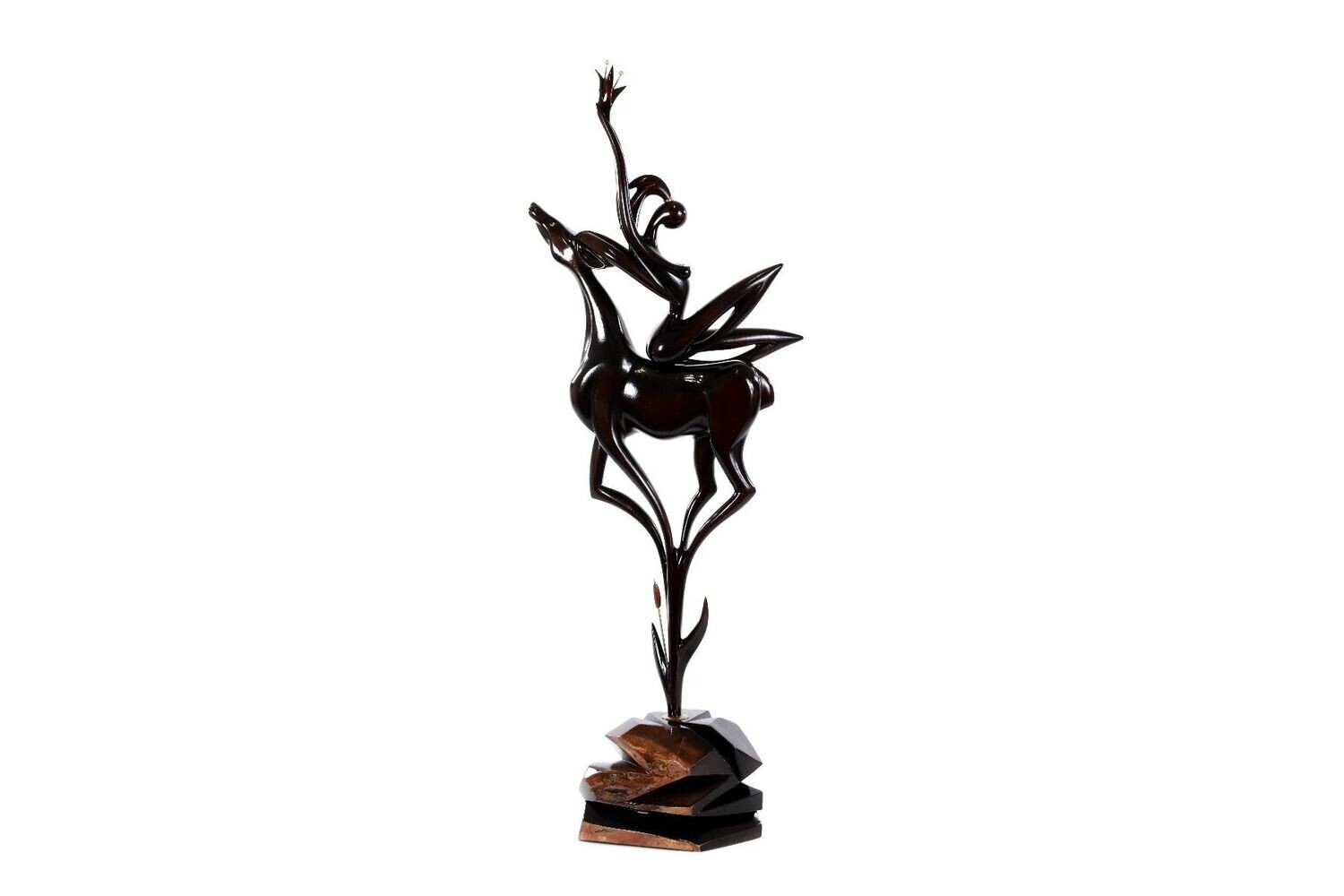 Girl with Antelope sculpture 24/13/73 cm