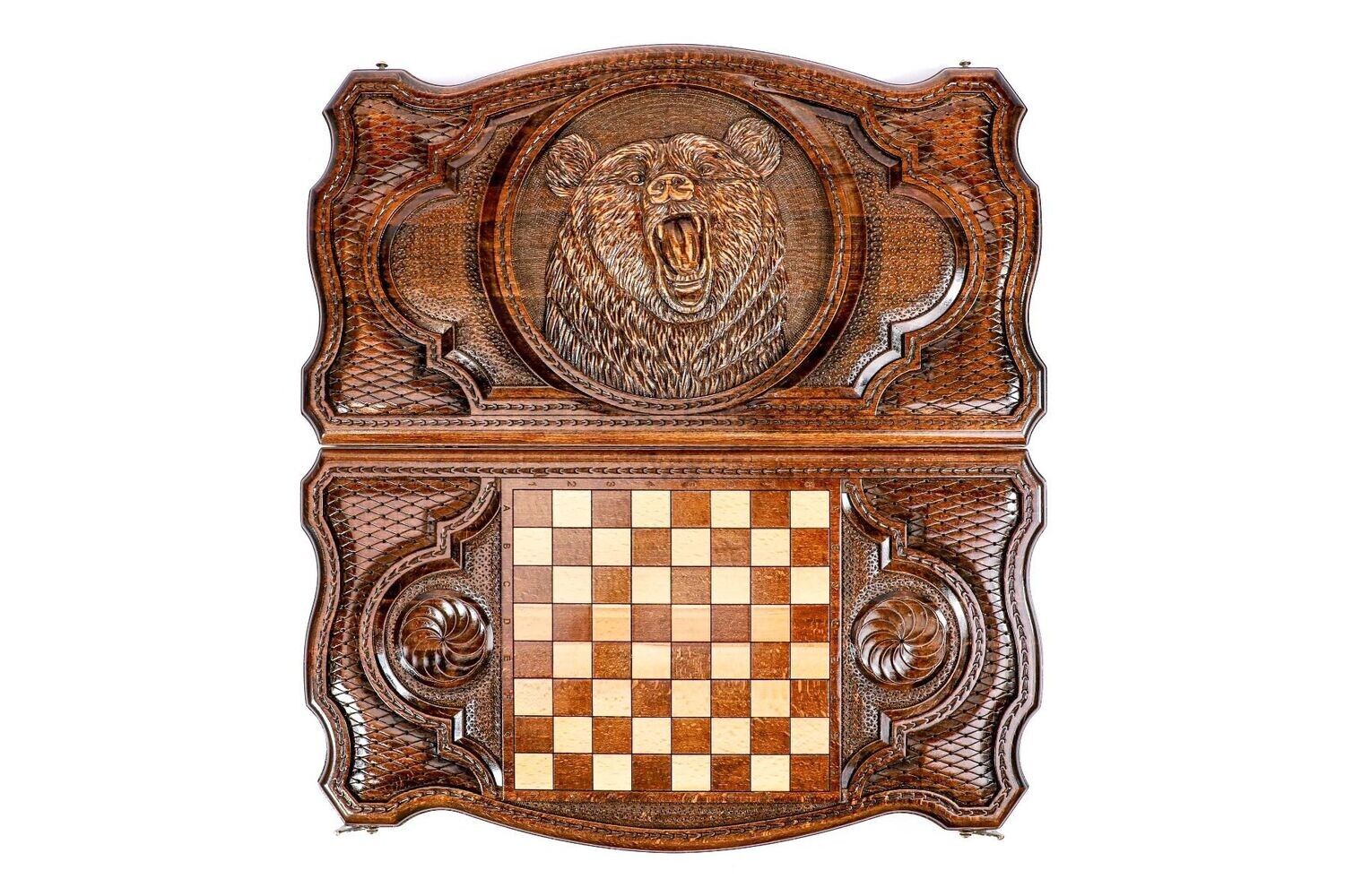 Bear backgammon with copyrighted contour outline 24x12x2&quot;
