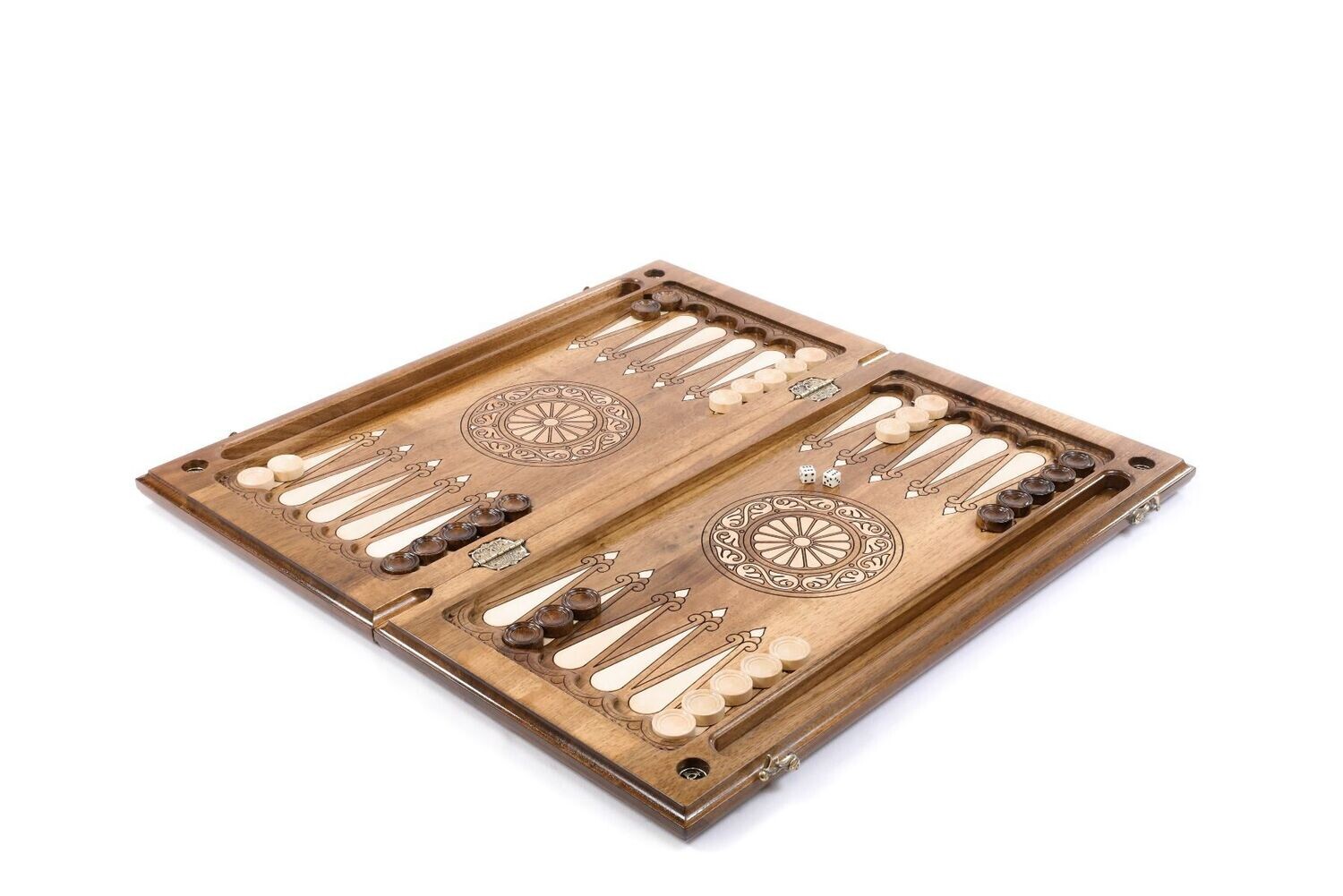 Coat of Arms of Armenia classic backgammon with incrustation and braid motif
