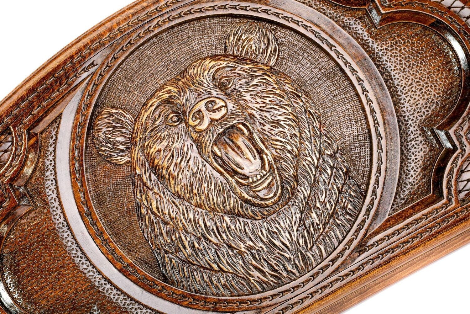 Bear backgammon with copyrighted contour outline 24x12x2&quot;