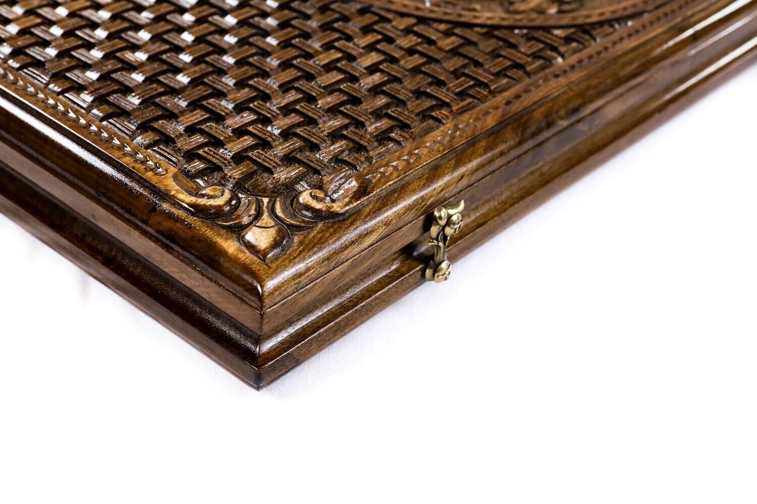 Coat of Arms of Armenia classic backgammon with incrustation and braid motif