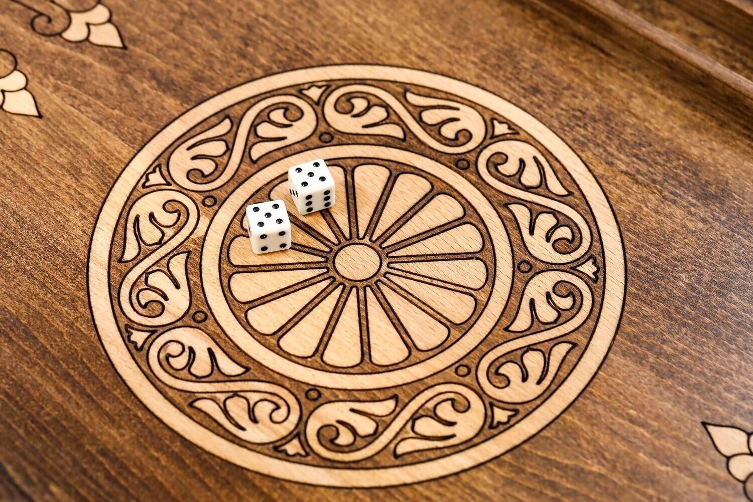 Coat of Arms of Armenia classic backgammon with incrustation and braid motif