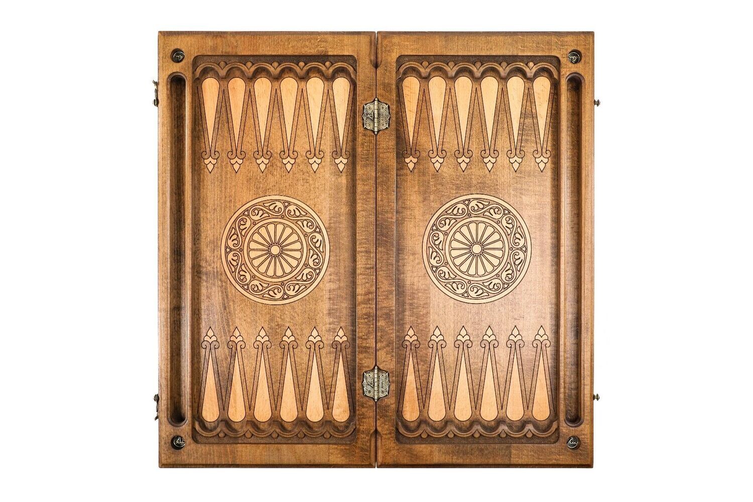 Coat of Arms of Armenia classic backgammon with incrustation and braid motif