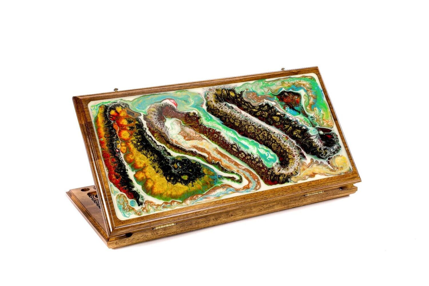 Abstract-epoxy backgammon two-sided classic