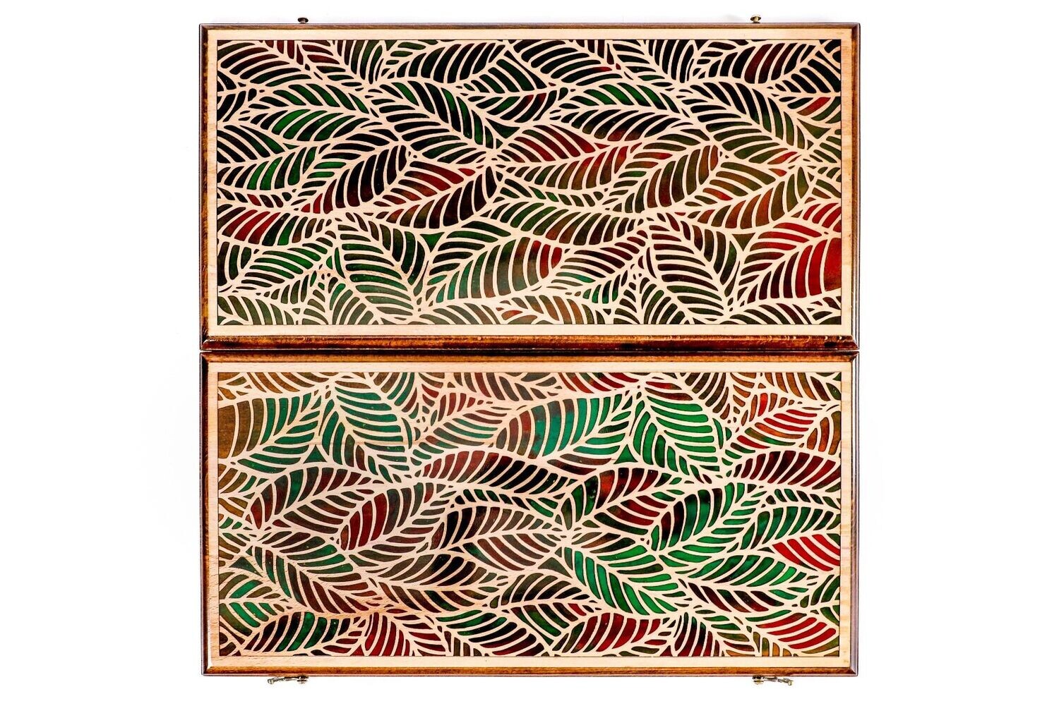 Epoxy leaves backgammon two-sided classic