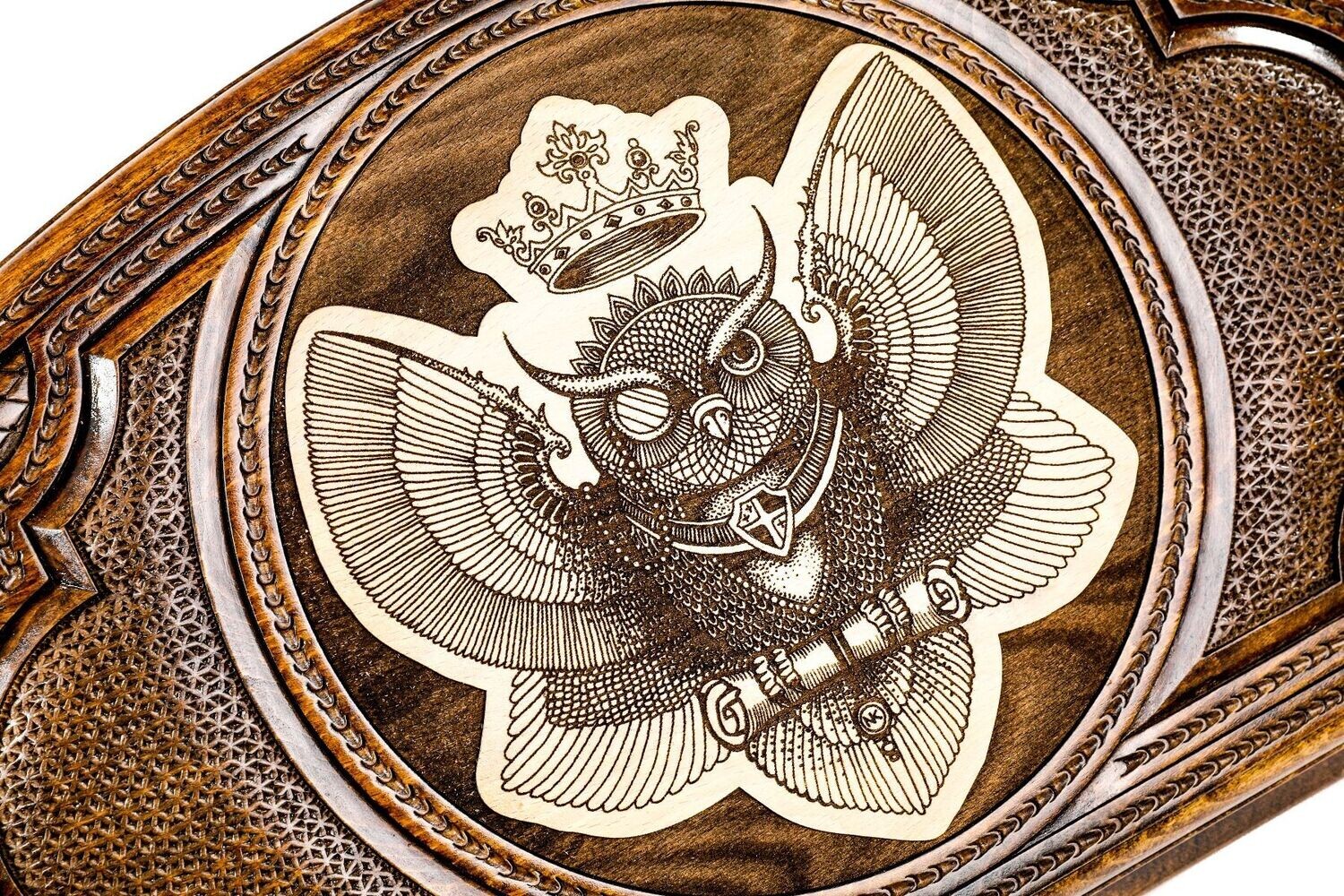 Owl backgammon copyrighted contour outline 24x12x2&quot;
