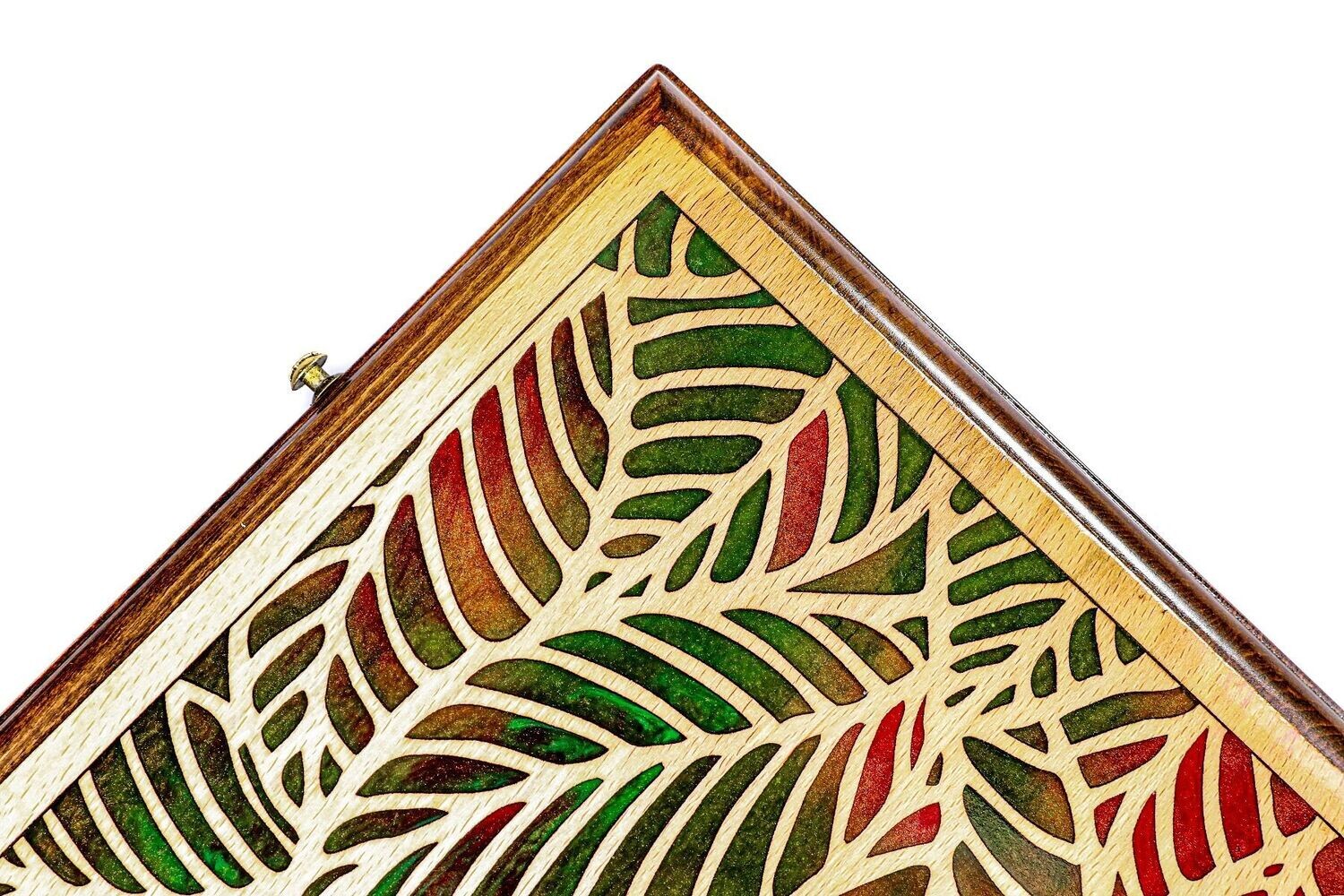Epoxy leaves backgammon two-sided classic