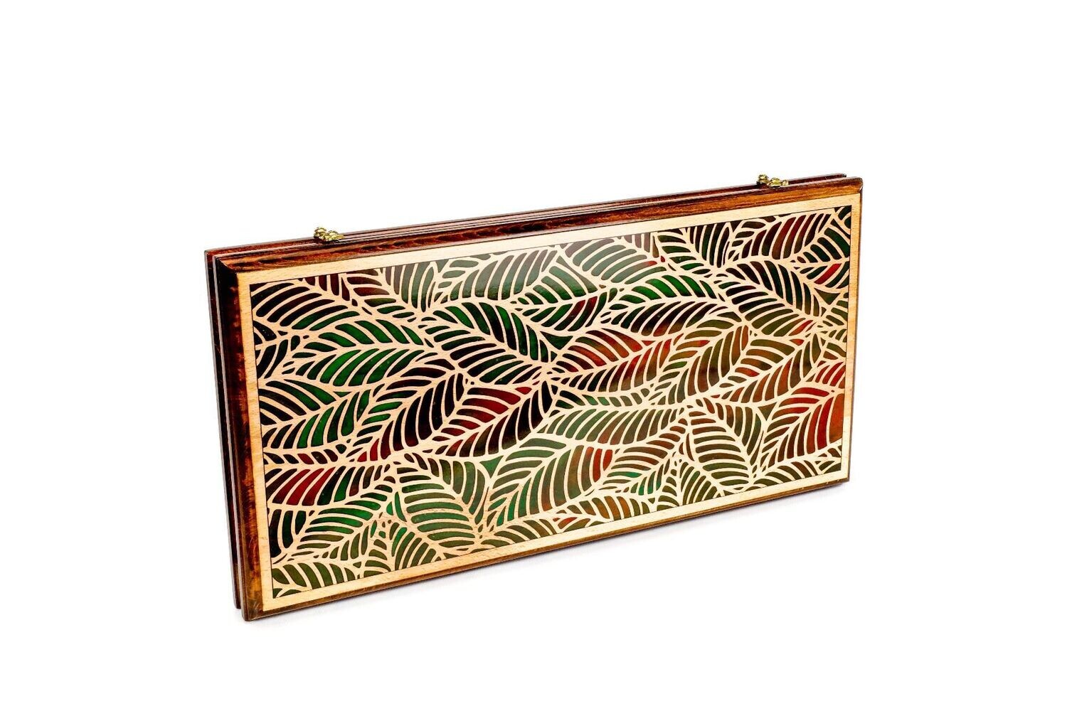 Epoxy leaves backgammon two-sided classic