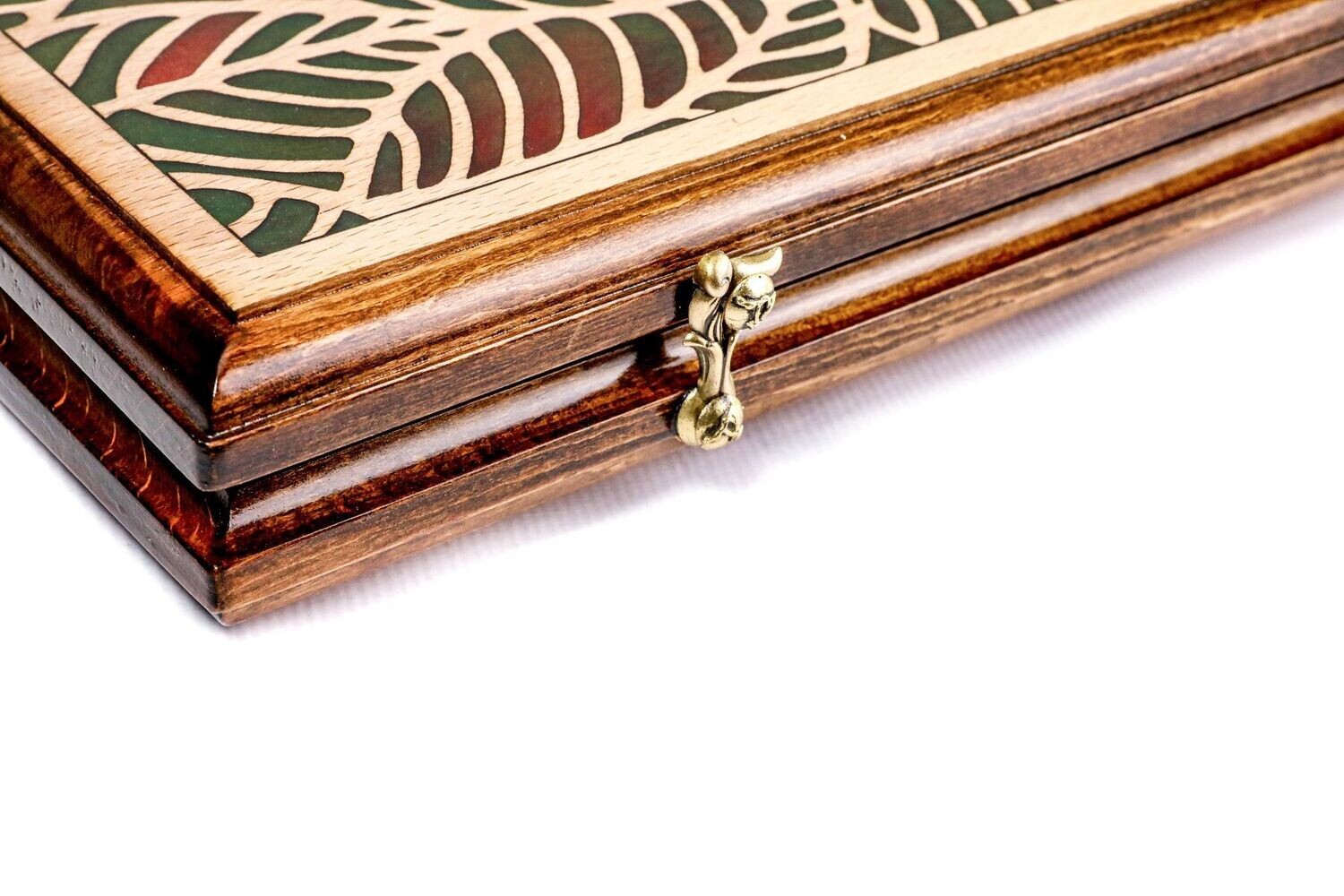 Epoxy leaves backgammon two-sided classic